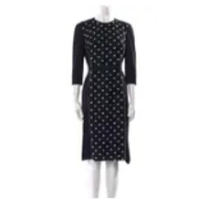 Mantu Black Dress White Polka Dots Viscose Blend Size MSRP $1,155 Sz 42 (U.S. 6)